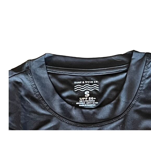 NEW Surf & SWIM TEE Long Sleeve SM Men's Women's Swimming T Shirt Black UPF 50+ - Picture 3 of 6